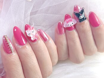 ショウネイル(show nail)/ワンカラー×パーツネイル