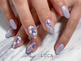 W-229 マグネット×紫陽花ネイル
