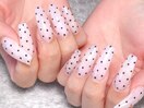 ロング手描きドットネイル