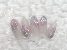 夏色バブルホログラムネイル