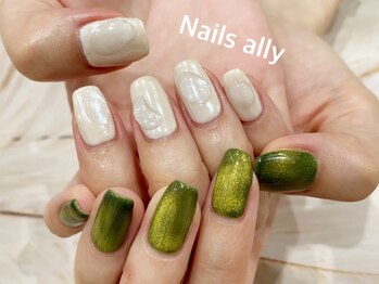ネイルズアリー 立川店(Nails ally)/マグネットジェル×ニュアンス