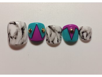 サニーサイドアップ ネイル(Sunny SideUp nail)/大理石pop art