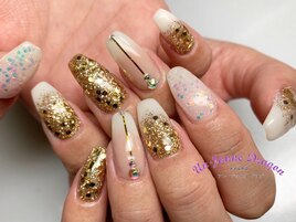 【自爪ネイル】ゴールドネイル