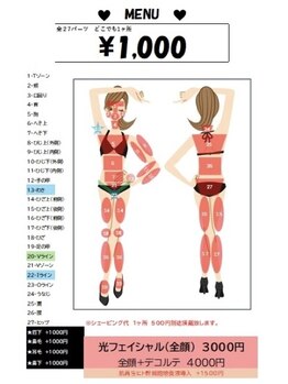 チャッピー(CHAPPY)/レディース脱毛　パーツ分け