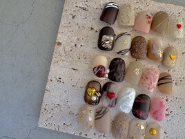 バレンタインネイル