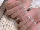 銀蝶ネイル