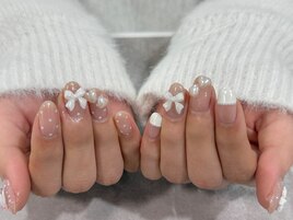 ドット×リボンネイル