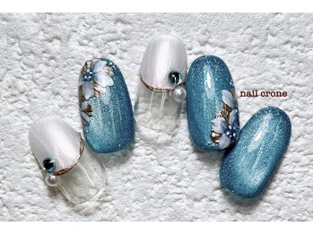 奥行きフラワーネイル