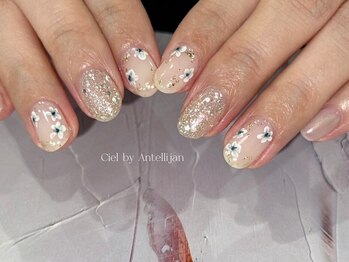 シエル バイ アンテリジャン(Ciel By Antellijan)/キラキラネモフィラネイル