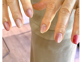 オテモネイル(otemo.nail)/ボルドー×くすみピンク