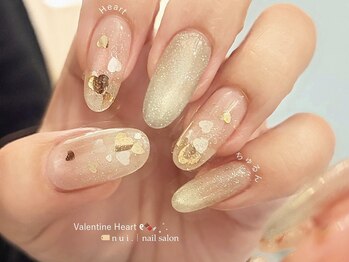 n u i. | nail salon 下北沢【パラジェル・フィルイン・持ち込み・長さだし】/ハートホロネイル♪