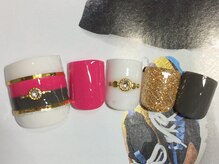 ネイルサロン リリオ(Nail Salon Ririo)/2色ボーダーフットネイル