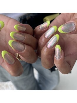 エルネイル(elle nail)/マグネット×ネオンフレンチ