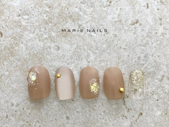 マリー ネイルズ いわきラトブ店(MARIE NAILS)/定額6,600円税込 ベージュ0212c