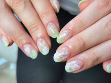 ネイルビジョルノ つくばみどりの店(Nail Begiorno)/グラデーション　フラワーアート