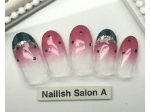 ネイリッシュサロン エー(Nailish Salon A)/スイカグラデーションネイル