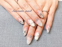 スエルテ ネイルサロン 北千住店/純白ブライダルネイル　¥11000