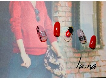 ネイルアンドまつ毛エクステ ルーナ 八王子店/☆大人の牛柄ネイル☆