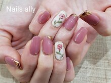 ネイルズアリー 立川店(Nails ally)/春×フラワー×ジュエリーネイル