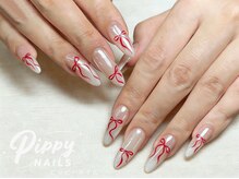 ピピーネイルズ 新宿(PIPPY NAILS)/手描きリボンデザイン