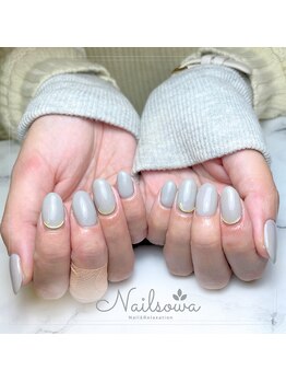 ソワ(sowa)/大人上品なミラーネイル