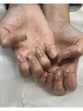 ジーナネイル 浦安(Zina nail)/ちゅるんマグ×黒フレンチ
