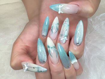 シェリーネイル(cherie nail)/夏のロングネイル/長さだし