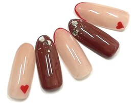 バレンタインネイル