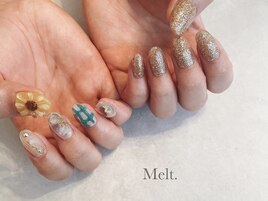 ひまわり♪片手アート¥10000