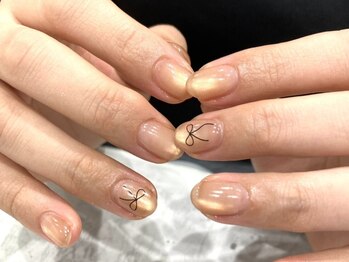 マイム(mayim)の写真/【月に一度のご褒美に♪丁寧なケア付】ワンカラーとちょっぴりアート/うる艶マグネットがイチオシです♪