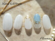 プラスネイル 銀座中央通り店(PLUS NAIL)/【3236】ミラー×フラワーネイル