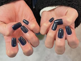 ネイビーワンカラーネイル
