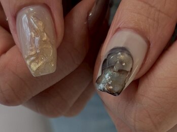 and w/Laque mini/*ちぐはぐニュアンスネイル*