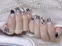 リンドネイル バイ モカ アンド ララ(Lind nail by moca and LaLa)/【misaki】千鳥柄ネイル