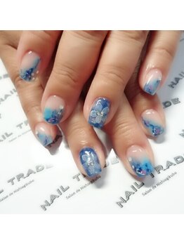 ネイルトレード 西荻窪店(NAIL TRADE)/たらしこみフラワーネイル
