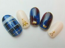 ネイルサロン ドレリッチ 大宮店(drerich)/【6990】チェック×タイダイ