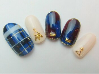 ネイルサロン ドレリッチ 大宮店(drerich)/【6990】チェック×タイダイ