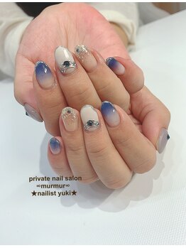 プライベート ネイルサロン マーマ(murmur)/青グラデーションね