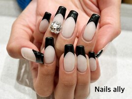 ブラックフレンチ×ストーン×冬