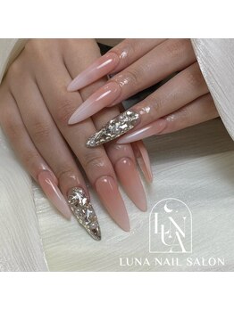 ルナ 東中野(LUNA)の写真/長さだしは[スカルプorチップ]どちらでもOK！ロングネイルは美爪に◎ワンホンデザインも長さだしが映える！