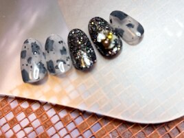 冬のダルメシアンネイル