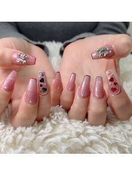 ハートピンクネイル