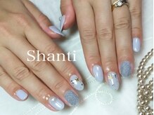シャンティ ネイルサロン(Shanti nail salon)/冬雪の結晶ベルベットネイル☆