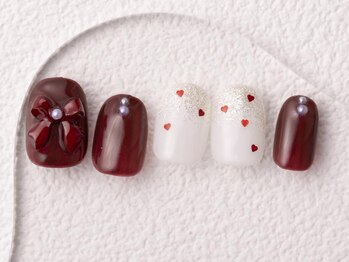 アイネイルズ 大宮店(I nails)/ボルドーリボン