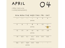 マドロミ(madoromi.)の雰囲気（【4月営業日カレンダー】毎月ゾロ目(11・22)の日は500円OFF＊）