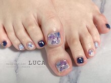 ネイルアトリエルカ(nail atelier LUCA)/W-228 紫陽花ネイルで梅雨ネイル