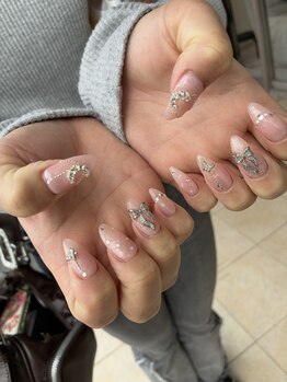 ピンク、キラキラ、リボン