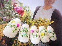 アグニークリッシェ(Agunik Riche)/【押し花ネイル】