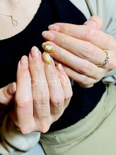 チヒロネイル/マーブル逆フレンチ