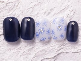 手描きお花ネイビー￥8050